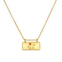 Satya Gold Libra Tourmaline Zodiac Necklace