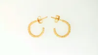Satya Gold Hammered Bead Hoop Earrings
