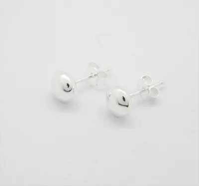 Marseille Sterling 7mm Button Stud Earrings