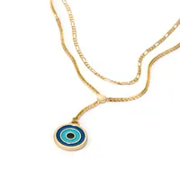 Jenny Bird Gold Enamel Evil Eye Layered Necklace