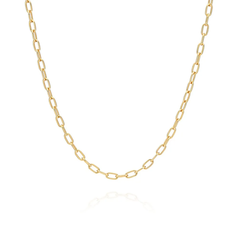 Anna Beck Elongated Oval Chain Collar Necklace - Gold