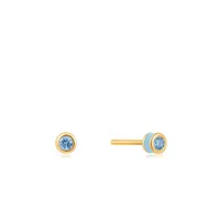 Ania Haie Gold Powder Blue Enamel Studs