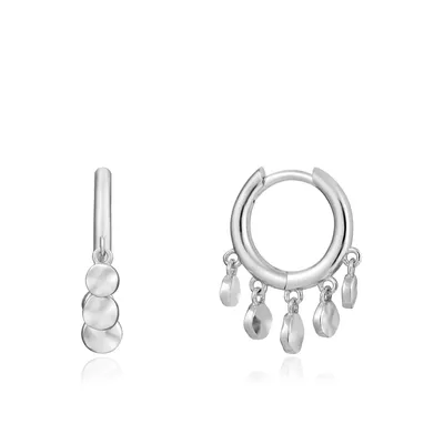 Ania Haie Silver Mini Disc Huggie Hoops