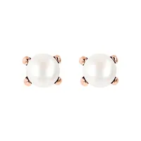 Bronzallure Pearl Button Earrings