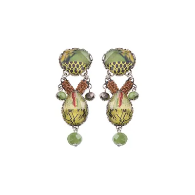 Ayala Bar Green Meadow Mantis Hook Earrings