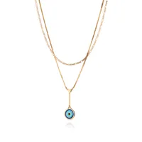 Jenny Bird Gold Enamel Evil Eye Layered Necklace