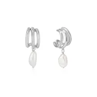 Ania Haie Silver Triple Mini Hoop Earrings