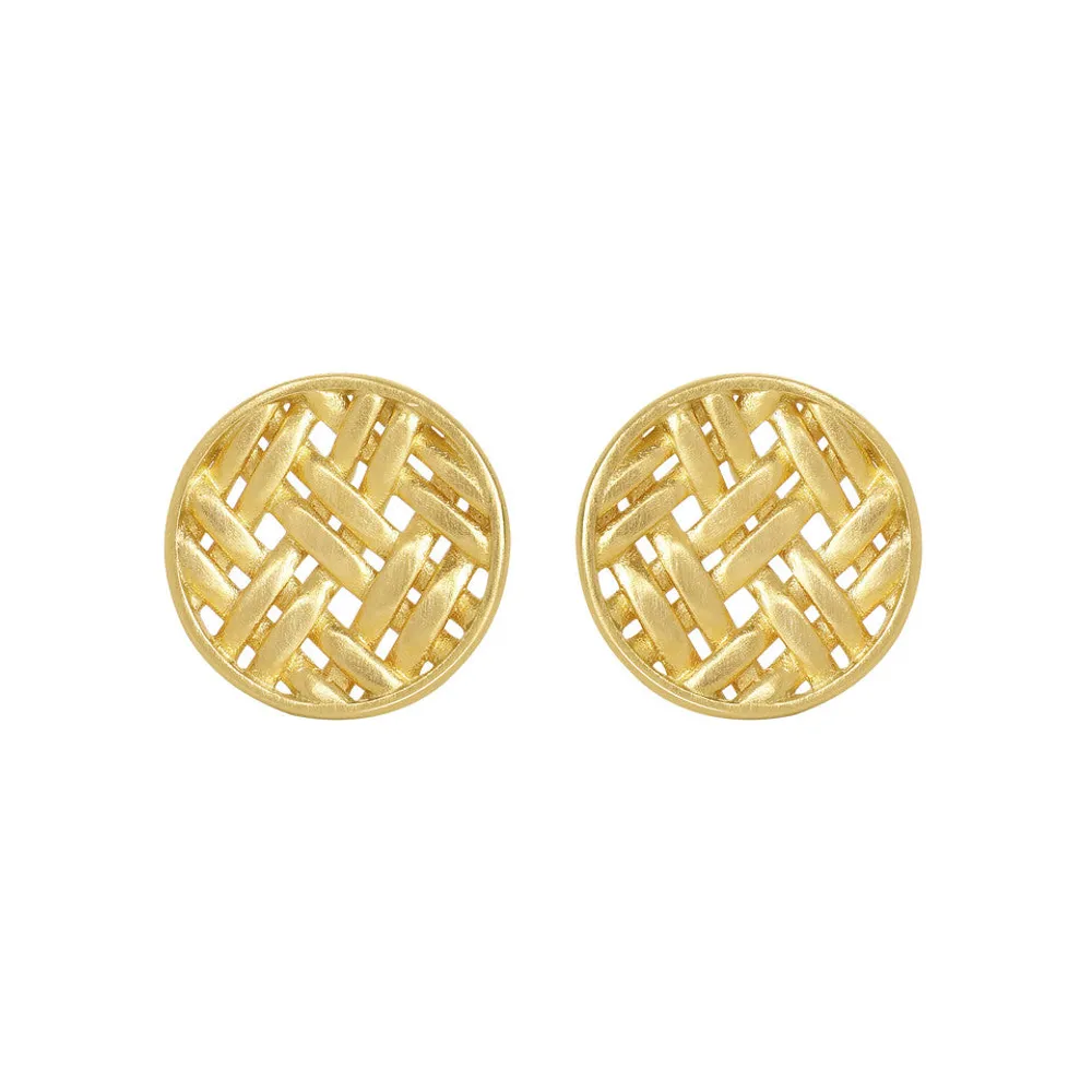 Dean Davidson Gold Weave Round Disc Studs