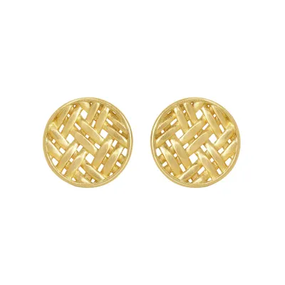 Dean Davidson Gold Weave Round Disc Studs