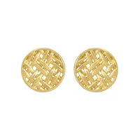 Dean Davidson Gold Weave Round Disc Studs