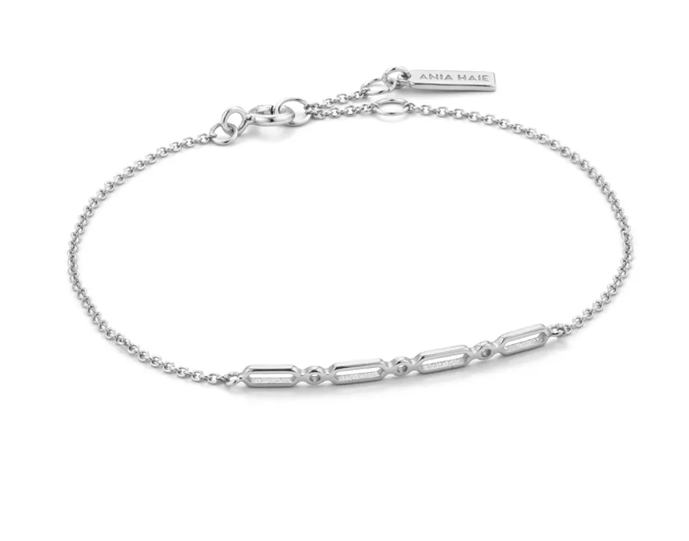 Ania Haie Silver Modern Solid Bar Bracelet