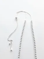 Marseille Sterling Graduated Ball Necklace with Slider Clasp Necklace