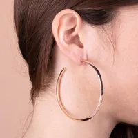 Bronzallure Large Thin Knife Edge Hoops