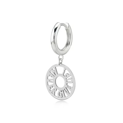 KURSHUNI Silver NEVER GIVE UP! Single Earring