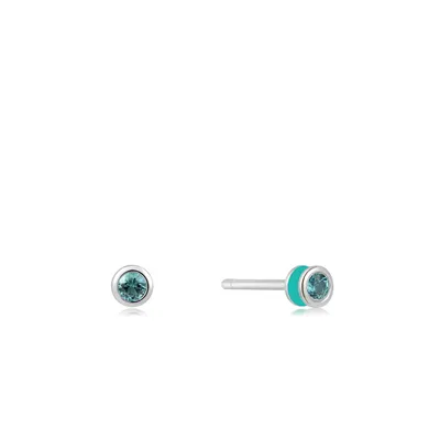 Ania Haie Silver Teal Enamel Studs