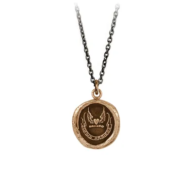 Pyrrha Bronze 'Never Look Back' Necklace