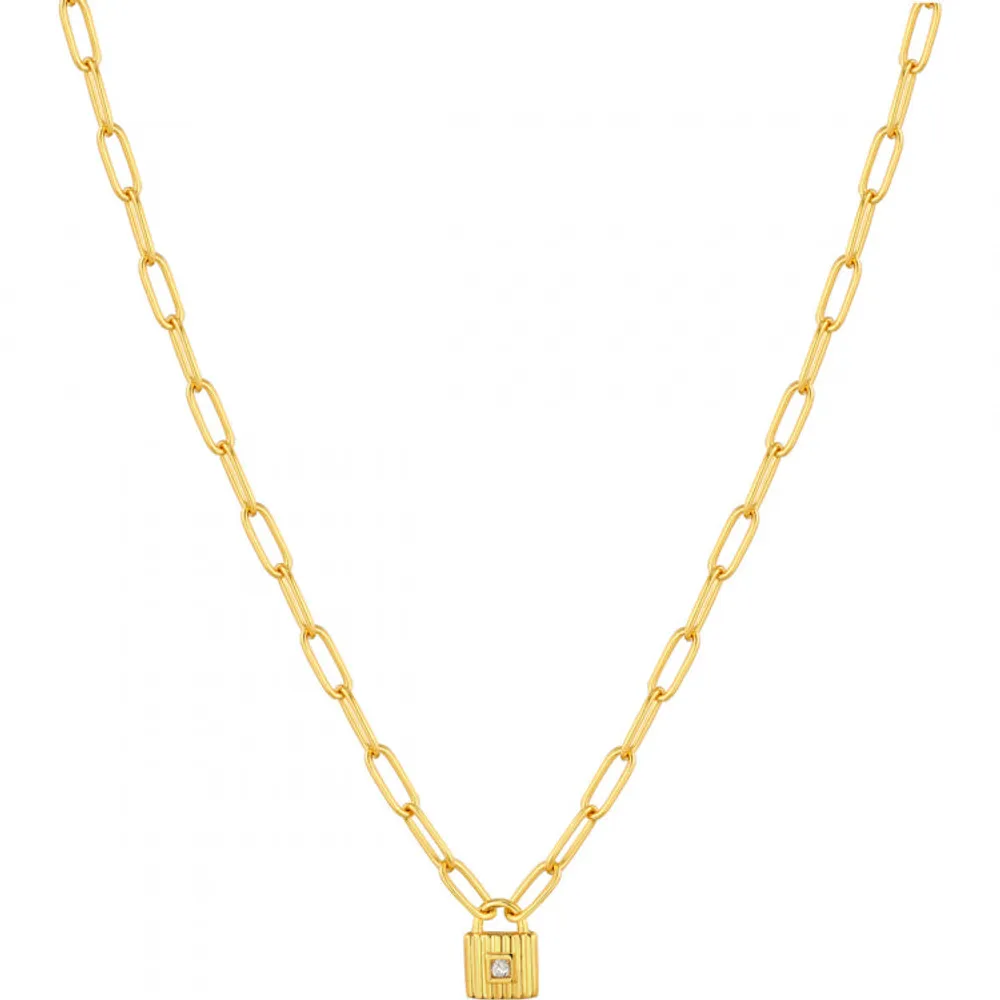 Ania Haie Gold Chunky Chain Padlock Necklace