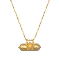 Satya Gold Grateful Expansion Lotus Tube Necklace