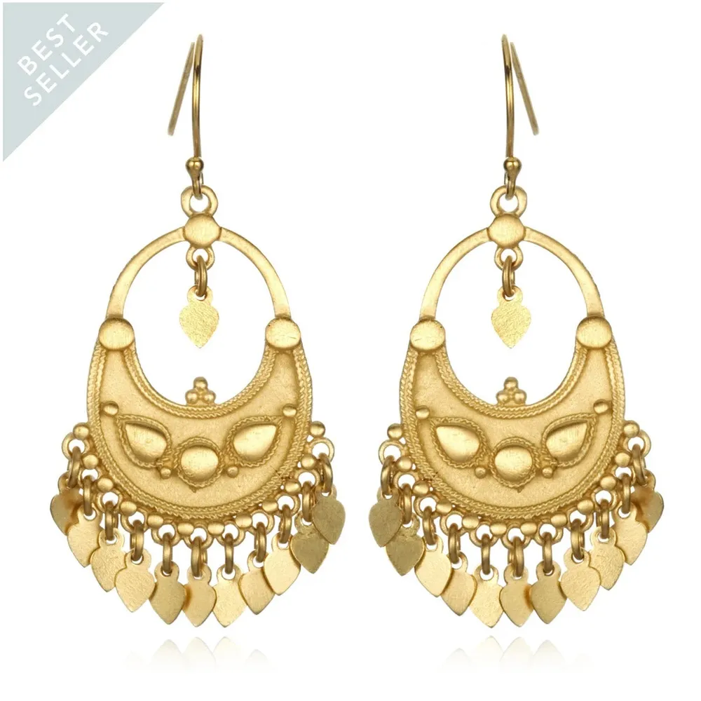 Satya Gold Veils Earrings - Petal Chandelier