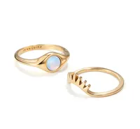 Jenny Bird Gold 'Lia' Ring Set Sz7