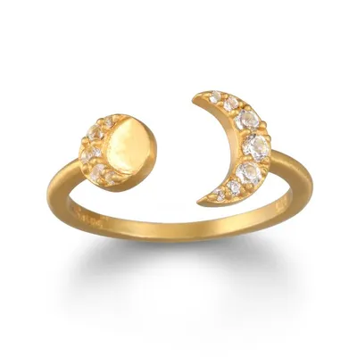 Satya Gold White Topaz Moon Phase Ring