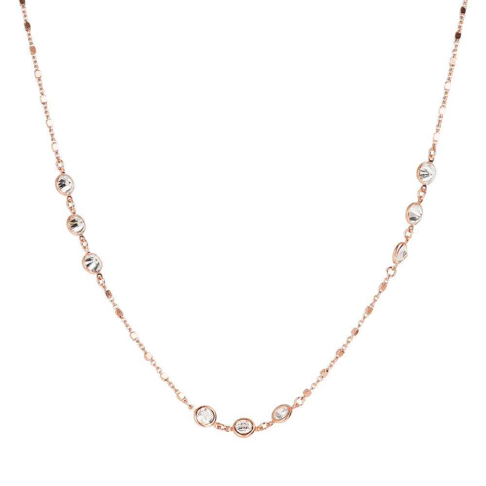 Bronzallure Rose Gold With Cz Necklace