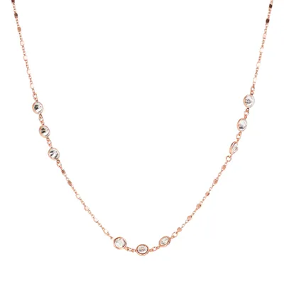 Bronzallure Rose Gold With Cz Necklace