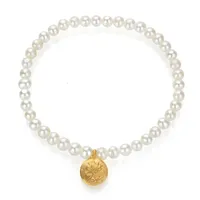 Satya Gold Pearl Lotus Stretch Bracelet