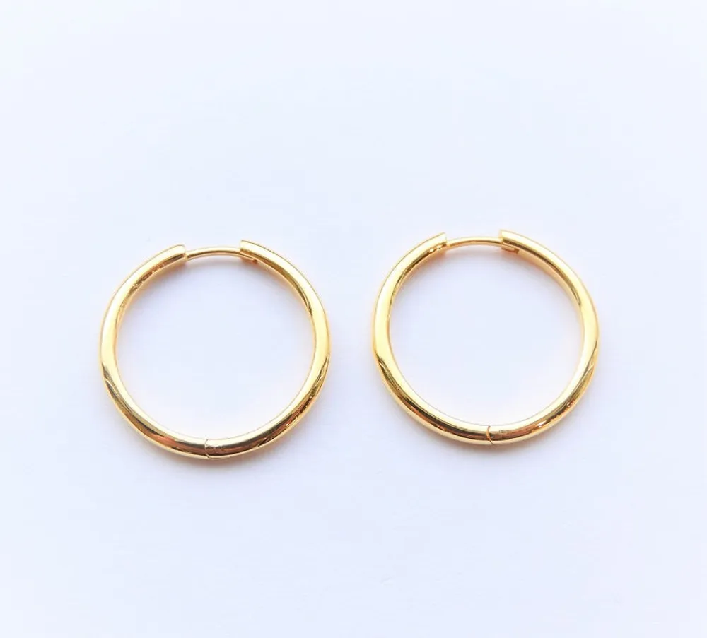 Kurshuni Gold Tube 24mm Huggie Hoops