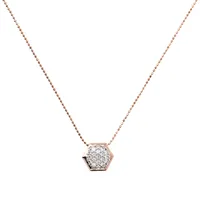 Bronzallure CZ Pave Hexagon Necklace