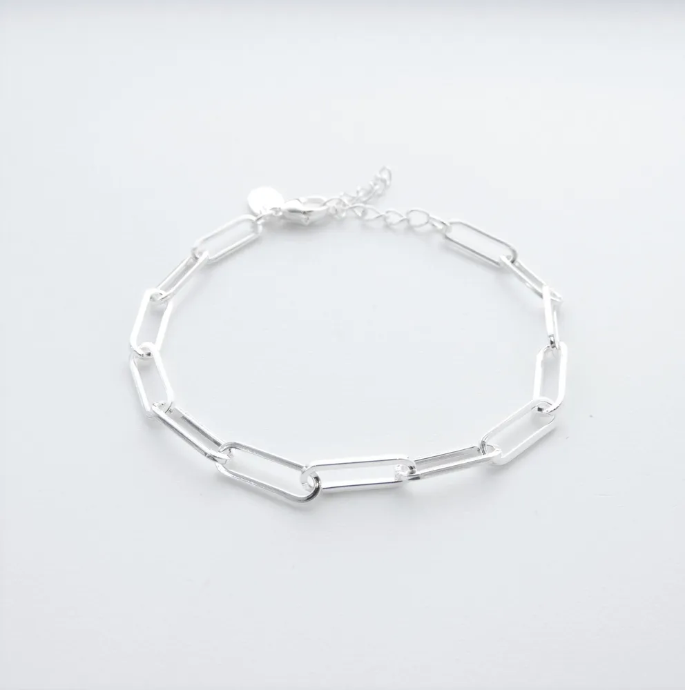 Marseille Silver Paperclip Link Bracelet