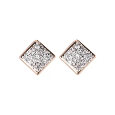 Bronzallure Square Pavé Earrings