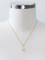 Holly Yashi Gold Margo Pearl Solitaire Necklace