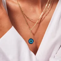 Jenny Bird Gold Enamel Evil Eye Layered Necklace