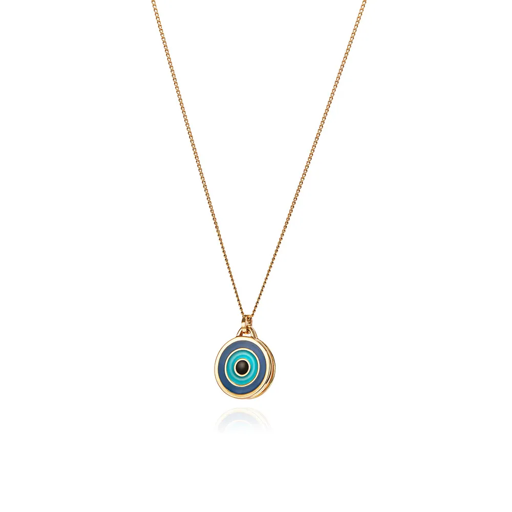 Jenny Bird Gold Enamel Evil Eye Pendant Necklace