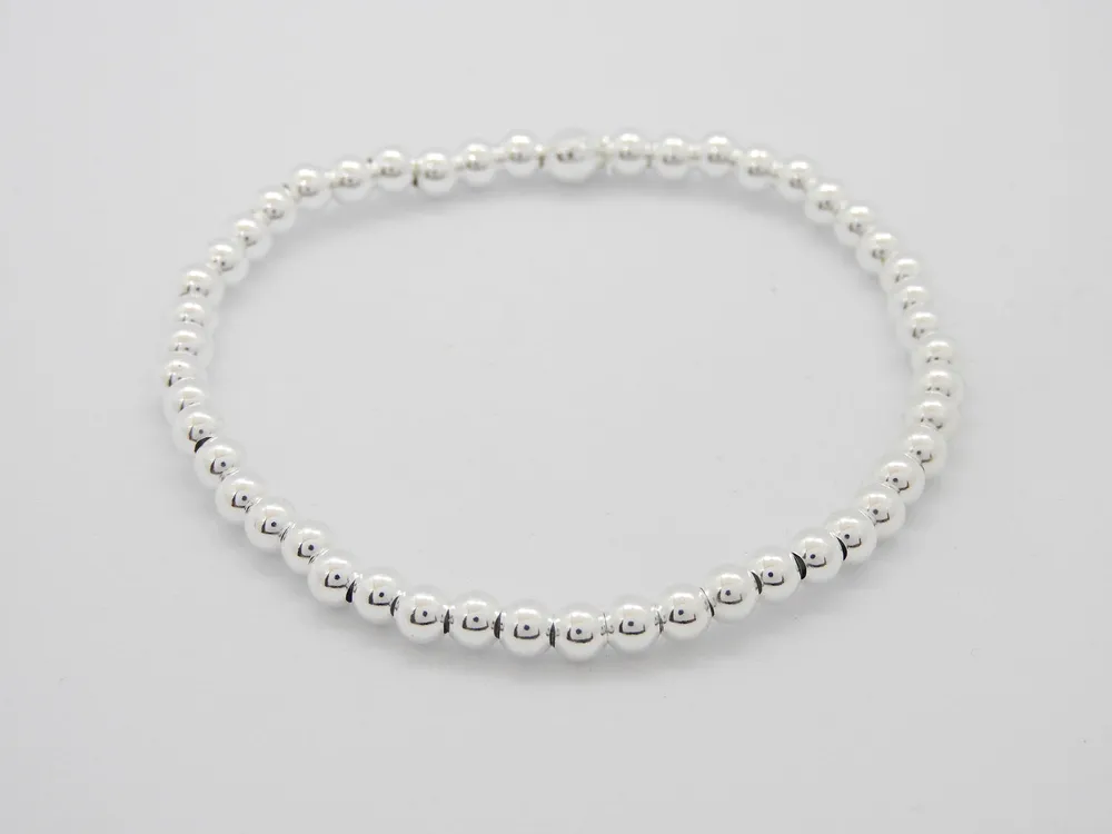 Marseille Sterling Extra Small Stretch Bead Bracelet