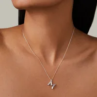 Jenny Bird Silver Monogram Necklace 'M'