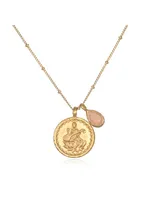 Satya Gold Peach Moonstone Lakshmi Necklace