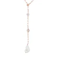 Bronzallure Pearl Stations Y Chain Necklace