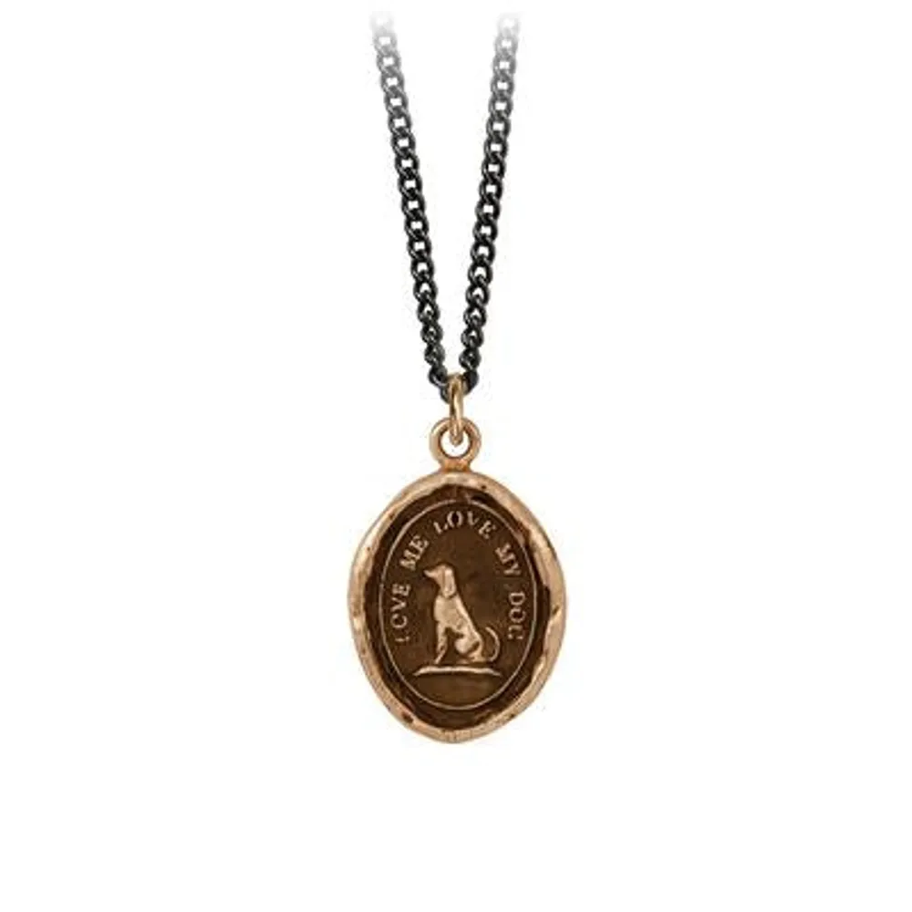 Pyrrha Bronze 'Love My Dog' Necklace