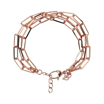 Bronzallure Triple Strand Rectangular Link Bracelet