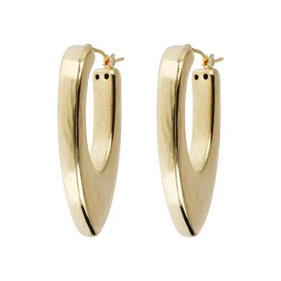 Etrusca Hammered Thick Point Hoop Earrings