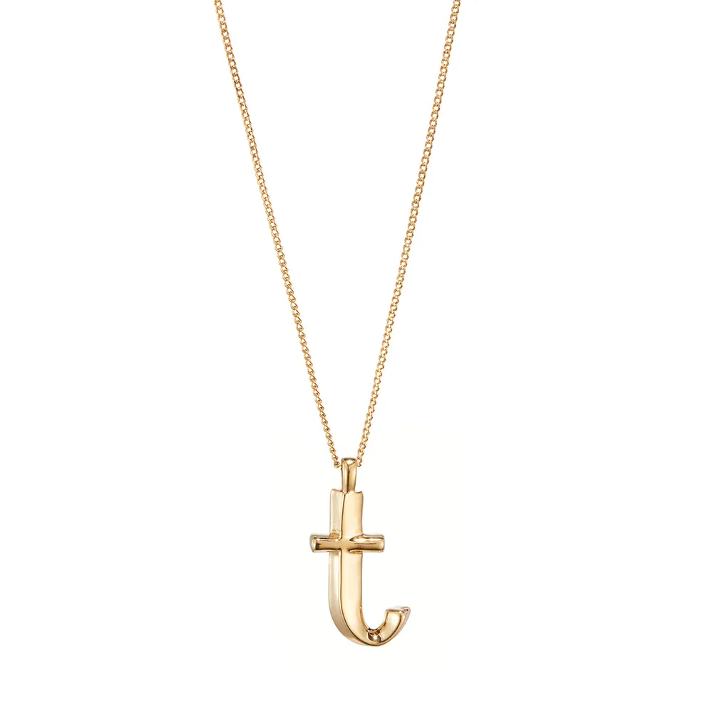 Jenny Bird Gold Monogram Necklace 'T'