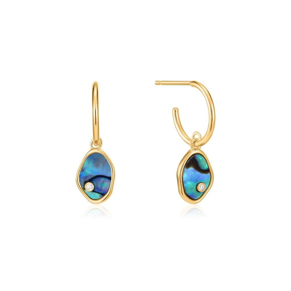 Ania Haie Tidal Abalone Mini Hoop Earrings