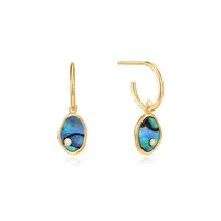 Ania Haie Tidal Abalone Mini Hoop Earrings