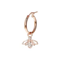 Bronzallure CZ Bee Drop Single Hoop Earring