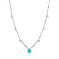 Ania Haie Silver Turquoise Disc Drop Necklace