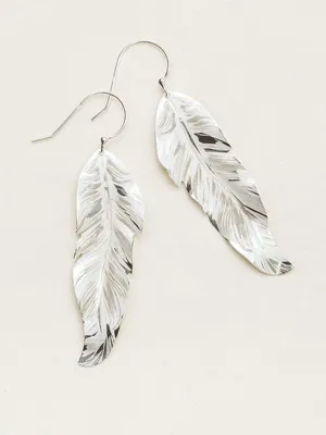 Holly Yashi Silver 'Free Spirit' Feather Earrings