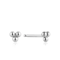 Ania Haie Silver Modern Minimalist Triple Ball Studs