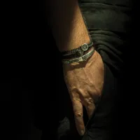 Pyrrha Mens Silver 'New Beginnings' Black Braided Bracelet Size L